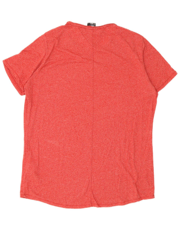 Tommy Hilfiger Mens T-Shirt Top 2XL Red Flecked Cotton