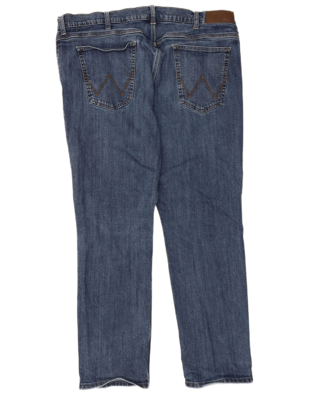 Wrangler Mens Regular Fit Straight Jeans W42 L30 Blue Cotton