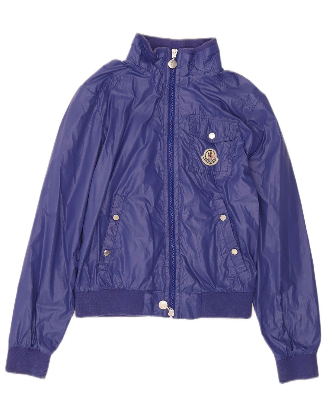Moncler Bomberjacke für Mädchen, 11–12 Jahre, blaues Nylon
