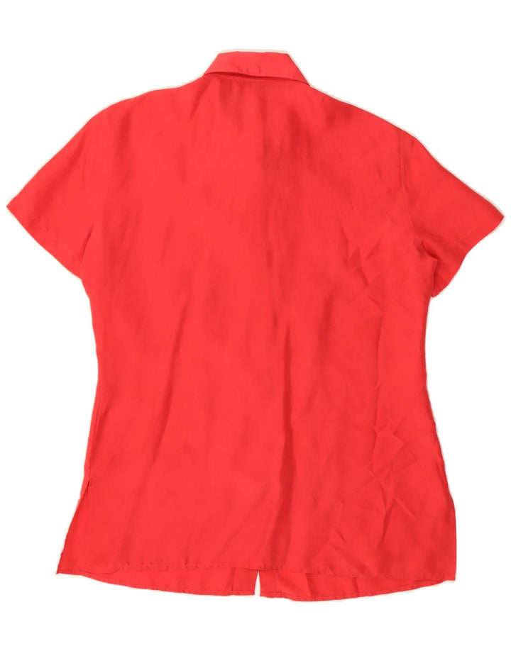 VINTAGE Womens Short Sleeve Shirt Blouse UK 12 Medium Red Vintage Vintage and Second-Hand Vintage from Messina Hembry 