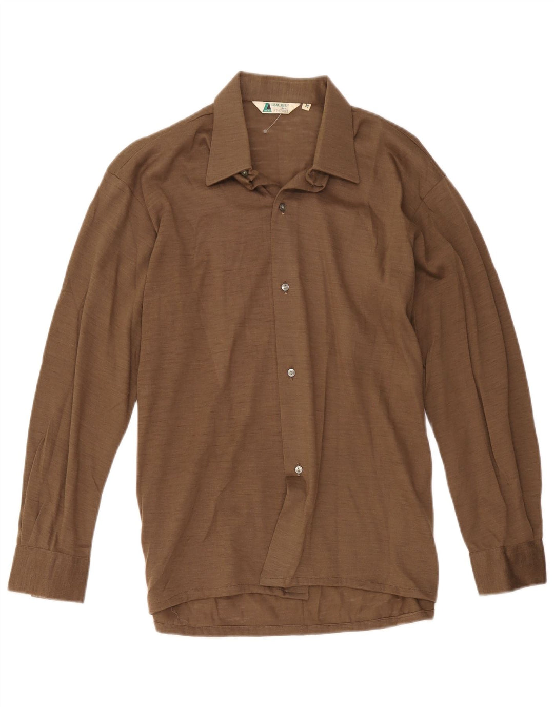 Vintage Mens Shirt Size 39 Medium Brown Wool