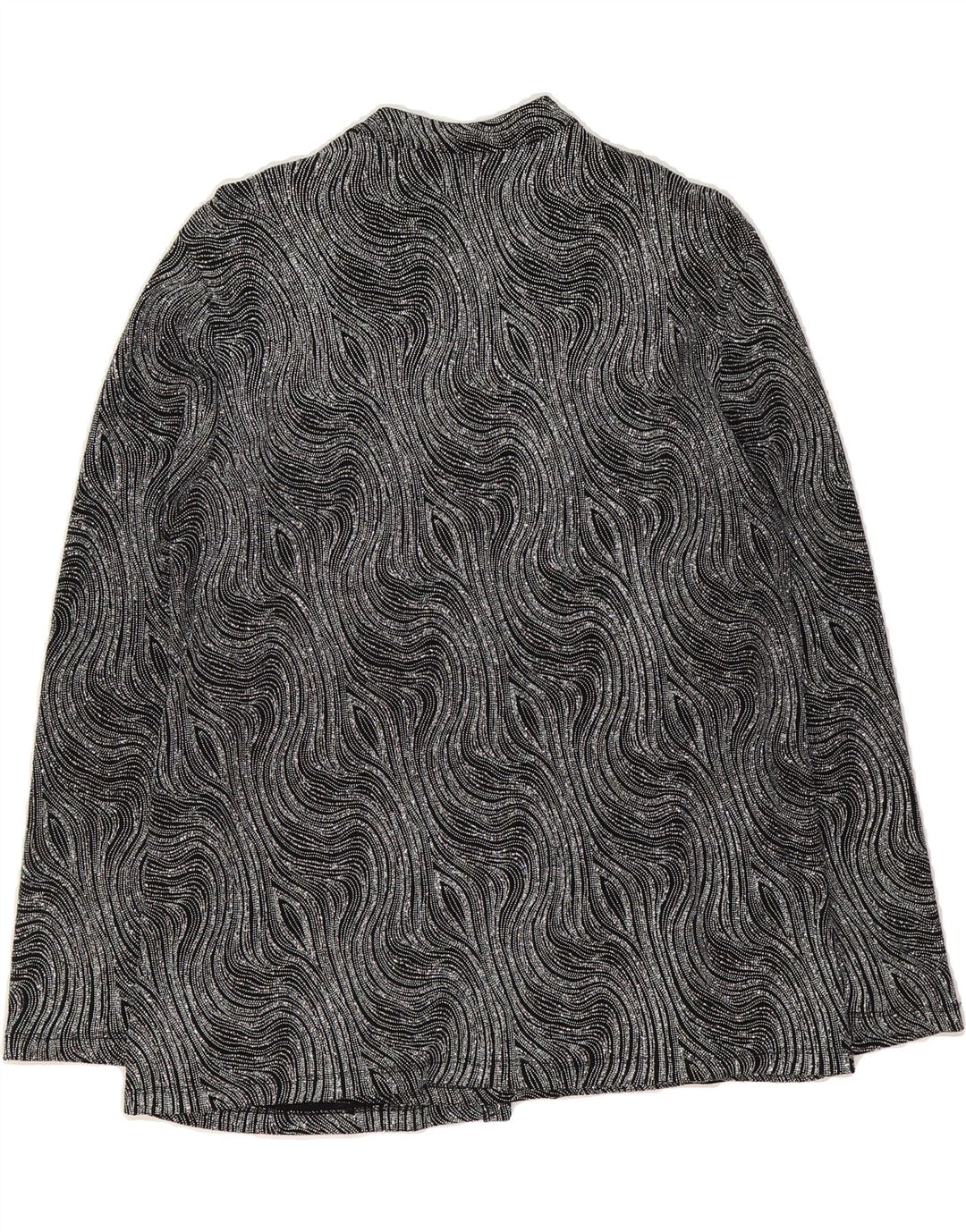 METAPHOR Womens Abstract Pattern Cardigan Top UK 18 XL Black Nylon Vintage Metaphor and Second-Hand Metaphor from Messina Hembry 