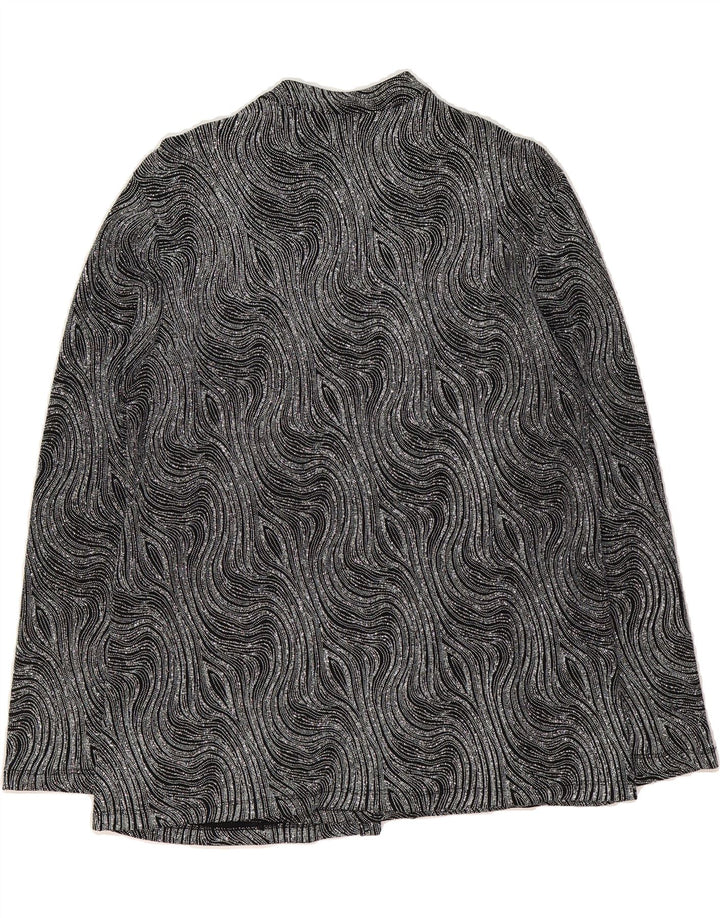 METAPHOR Womens Abstract Pattern Cardigan Top UK 18 XL Black Nylon Vintage Metaphor and Second-Hand Metaphor from Messina Hembry 