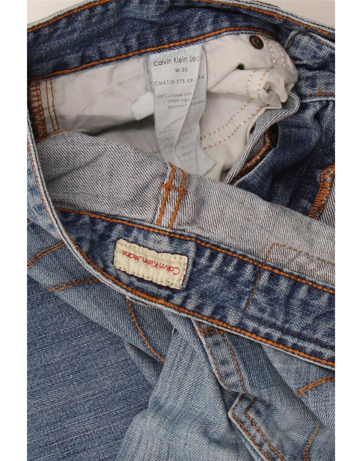 Calvin Klein Womens Distressed Cropped Jeans W30 L26 Blue Cotton