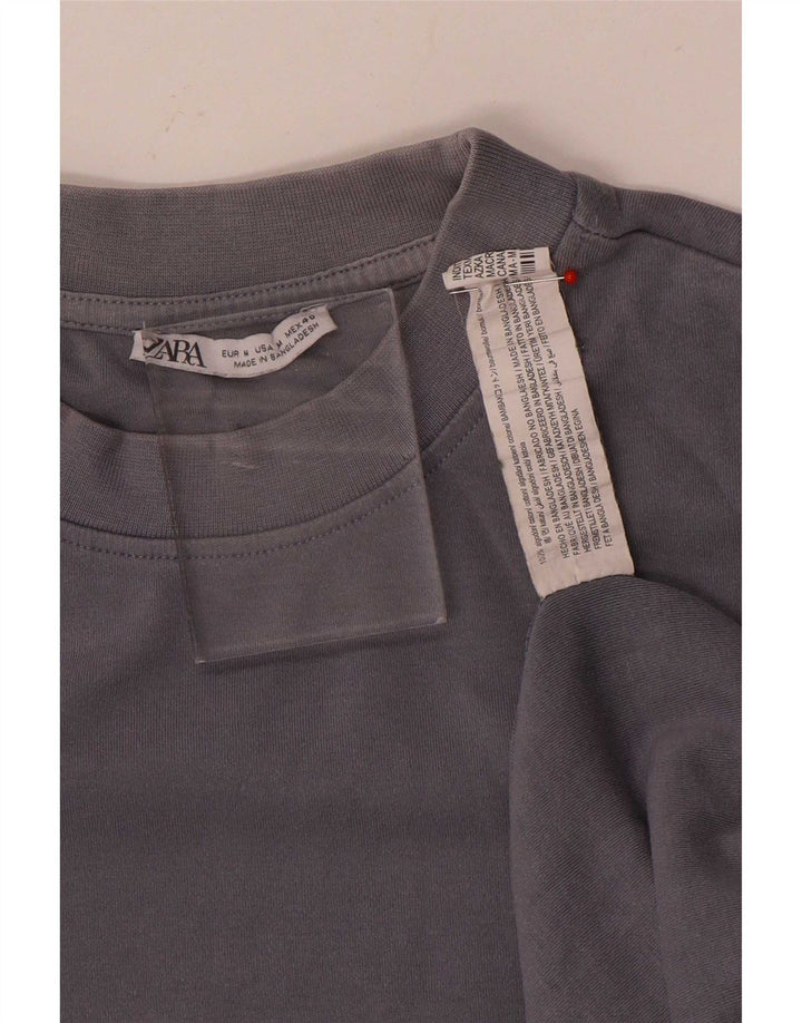 Zara Homme T-Shirt Top Bleu Moyen Coton