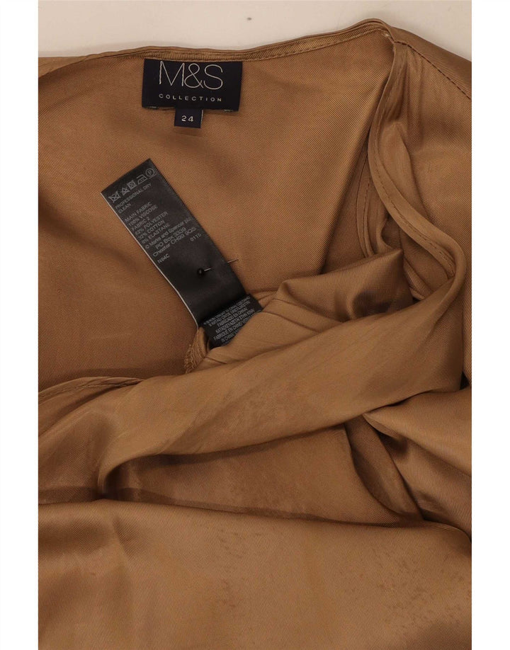Marks & Spencer Womens Asymmetric Cardigan Top UK 24 4XL Beige Polyester