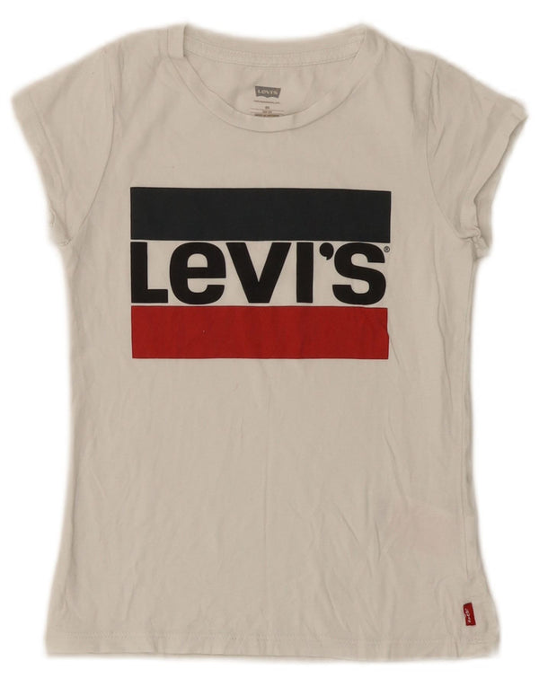 Levi's T-Shirt Graphique Fille 7-8 Ans Blanc Coton