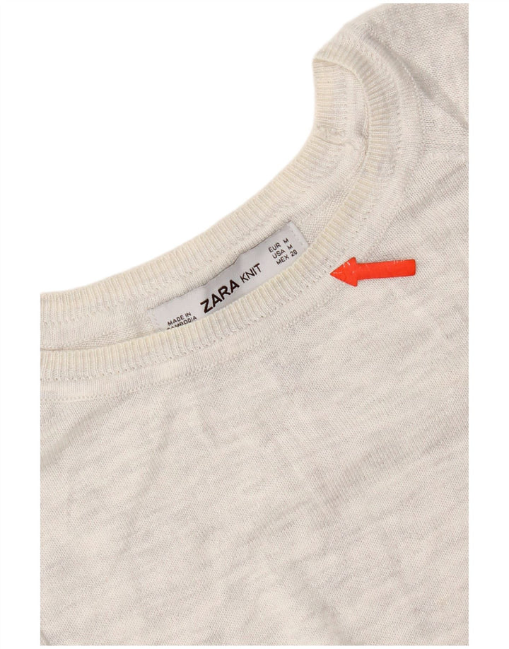 Zara Womens Boat Neck Jumper Sweater UK 14 Medium Grey