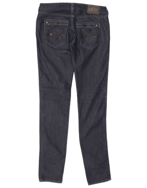 Armani Womens Slim Jeans W30 L33 Azul Marinho Algodão