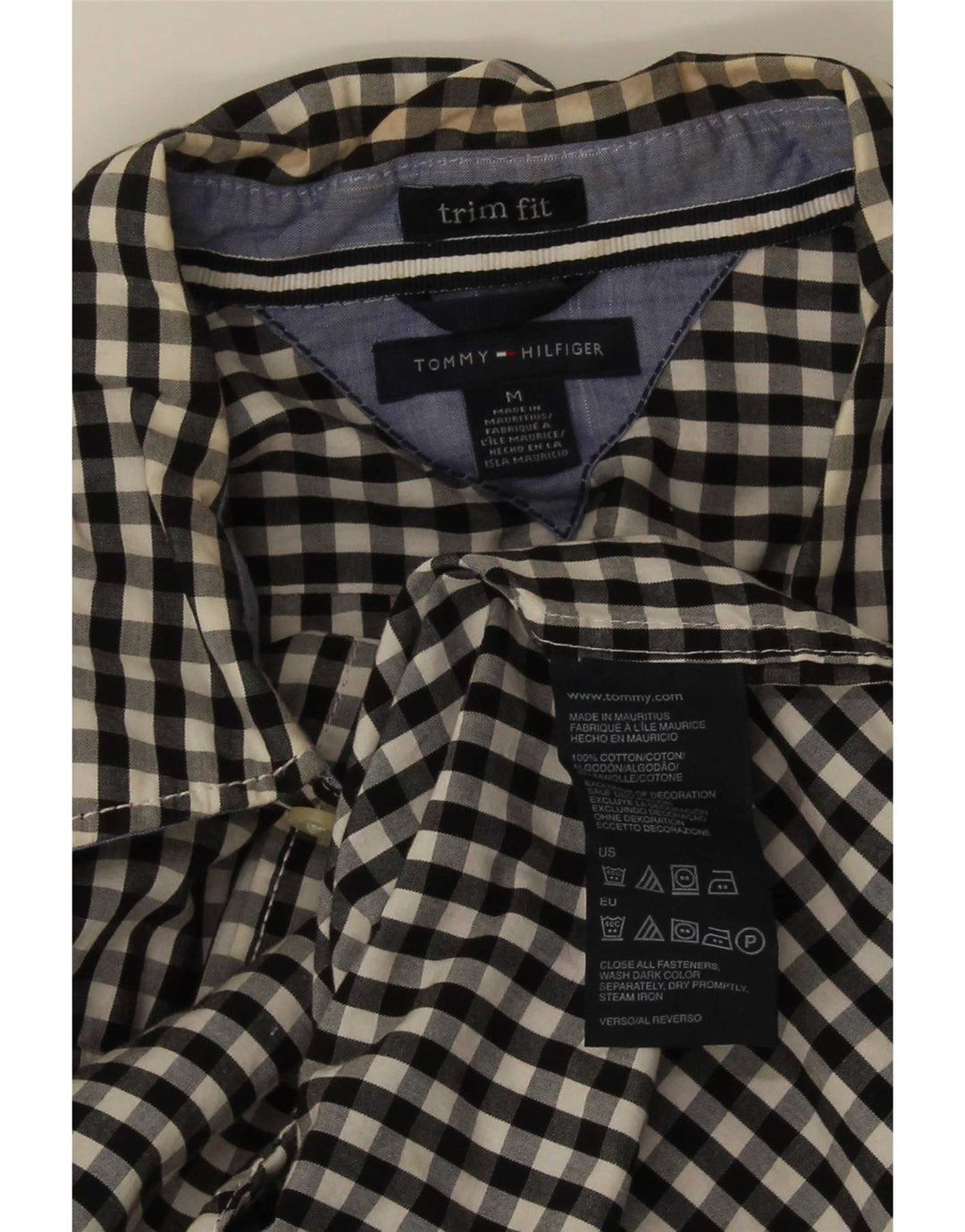 Camicia da uomo con vestibilità rifinita Tommy Hilfiger, cotone a quadretti nero medio