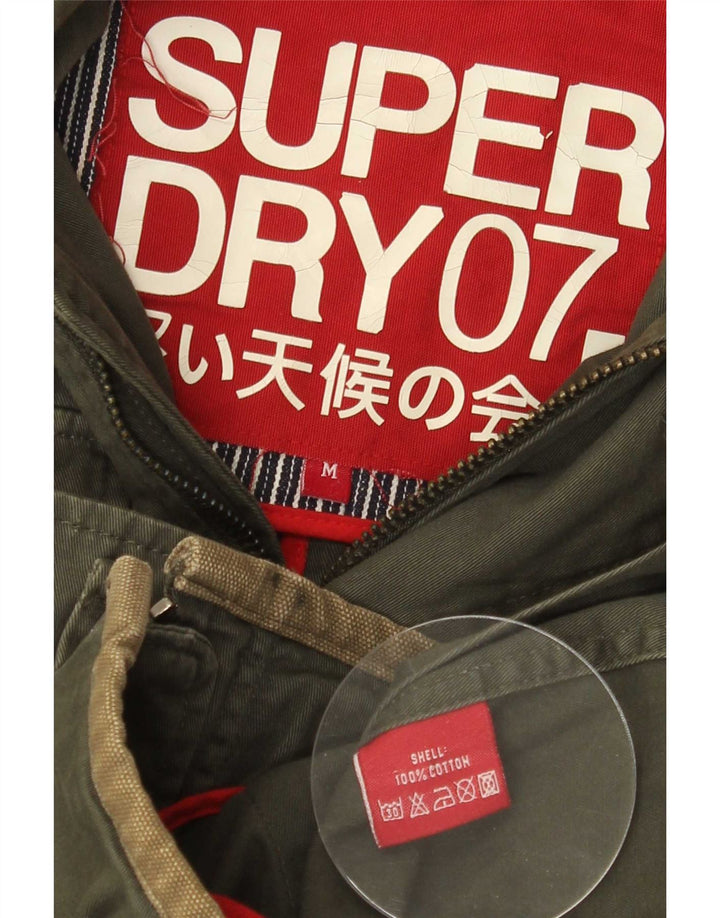 Superdry Mens Graphic Utility Jacket UK 38 Medium Khaki Cotton