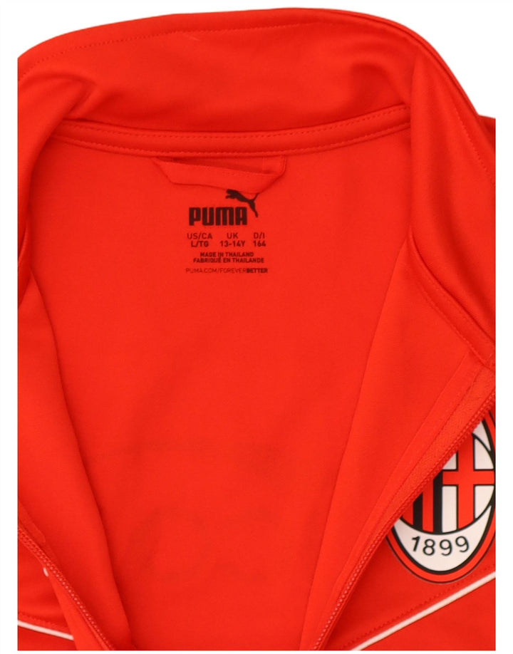 Puma Boys AC Milan Graphic Tracksuit Top Jacket 13-14 Years Red Polyester
