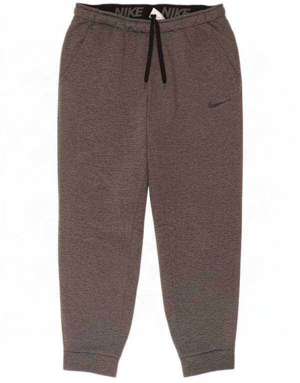 Nike Mens Therma-Fit Tracksuit Trousers Joggers Large Grey Cotton