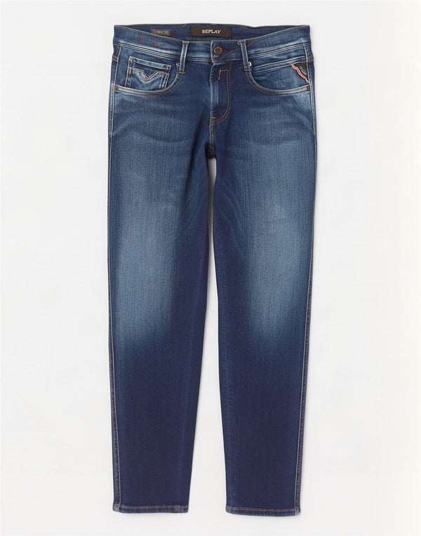 Replay Dame Anbass Slim Jeans W28 L30 Blå Bomuld