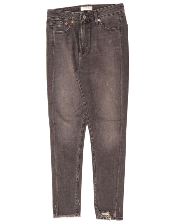 Levi's Damen 721 Distressed High Rise Skinny Jeans W29 L30 Graue Baumwolle