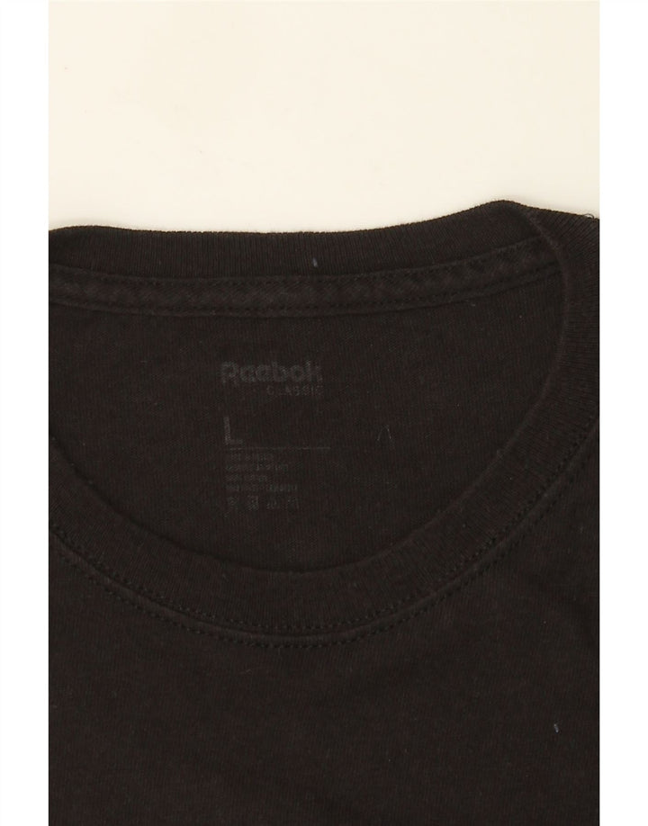Reebok Mens Graphic T-Shirt Top Large Black
