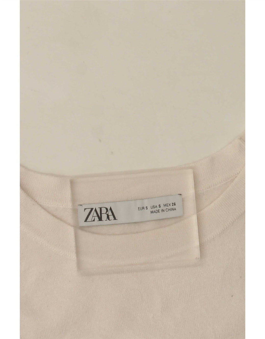 Zara blusa feminina manga curta top UK 10 pequena branca