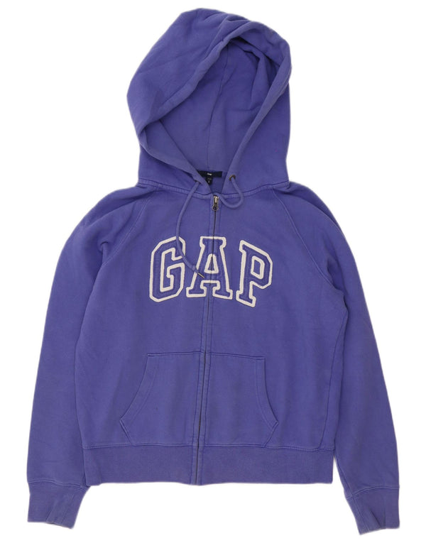 Gap Womens Graphic Zip Hoodie Sweater UK 16 Large Purple Cotton