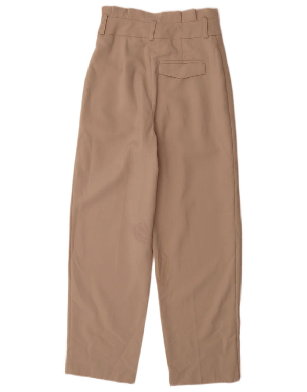 Topshop Womens High Waist Pegged Chino Trousers UK 6 XS W24 L29 Beige