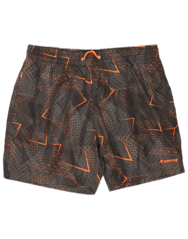 Lotto Mens Swimming Shorts XL  Grey Geometric Polyester