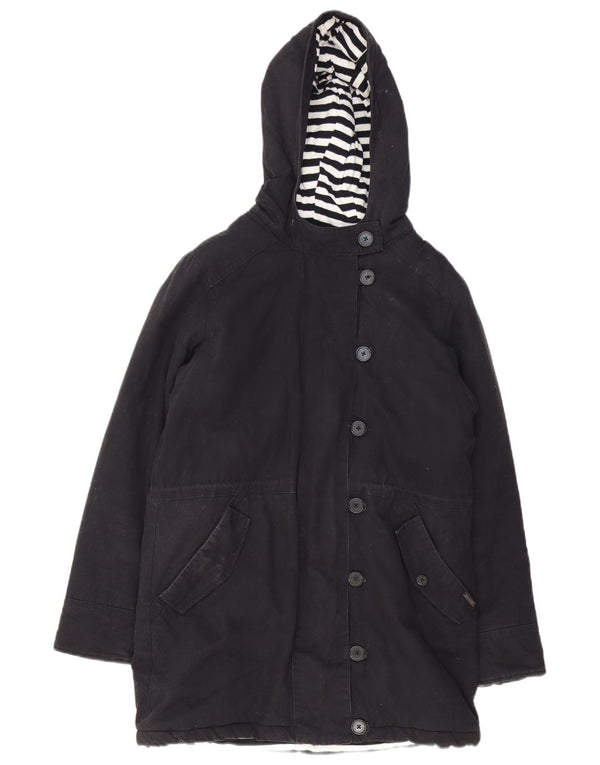 Женская парка Billabong с капюшоном UK 14, средний черный хлопок