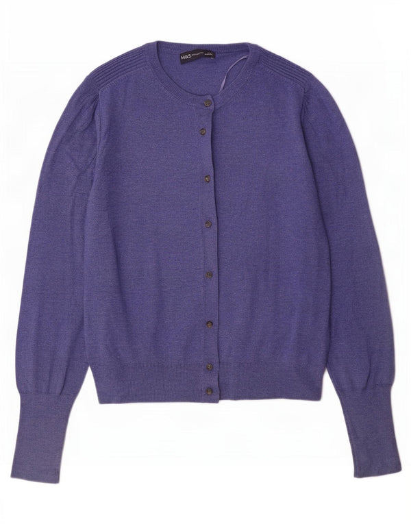 Marks & Spencer - Cárdigan para mujer, talla 40, viscosa azul medio