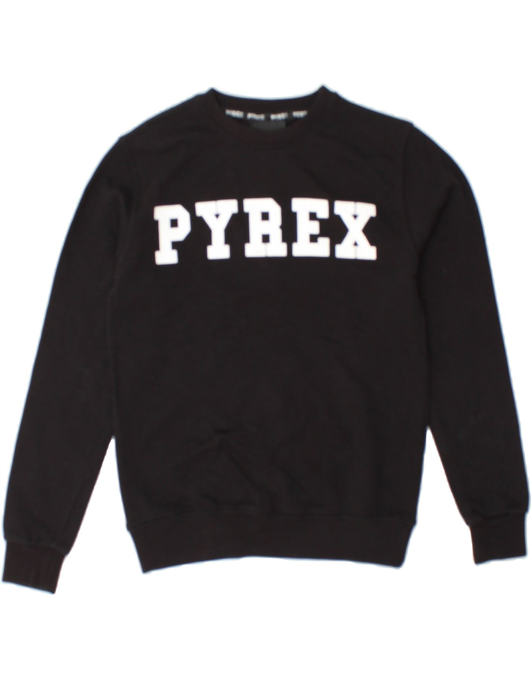 PYREX Boys Graphic Sweatshirt Jumper 10-11 Years Large Black Cotton Vintage Pyrex and Second-Hand Pyrex from Messina Hembry 