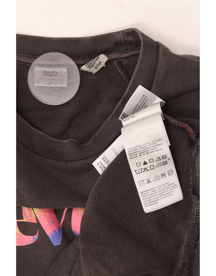 Levi's Womens Graphic Oversized Sweatshirt Jumper UK 18 XL Grey Cotton
