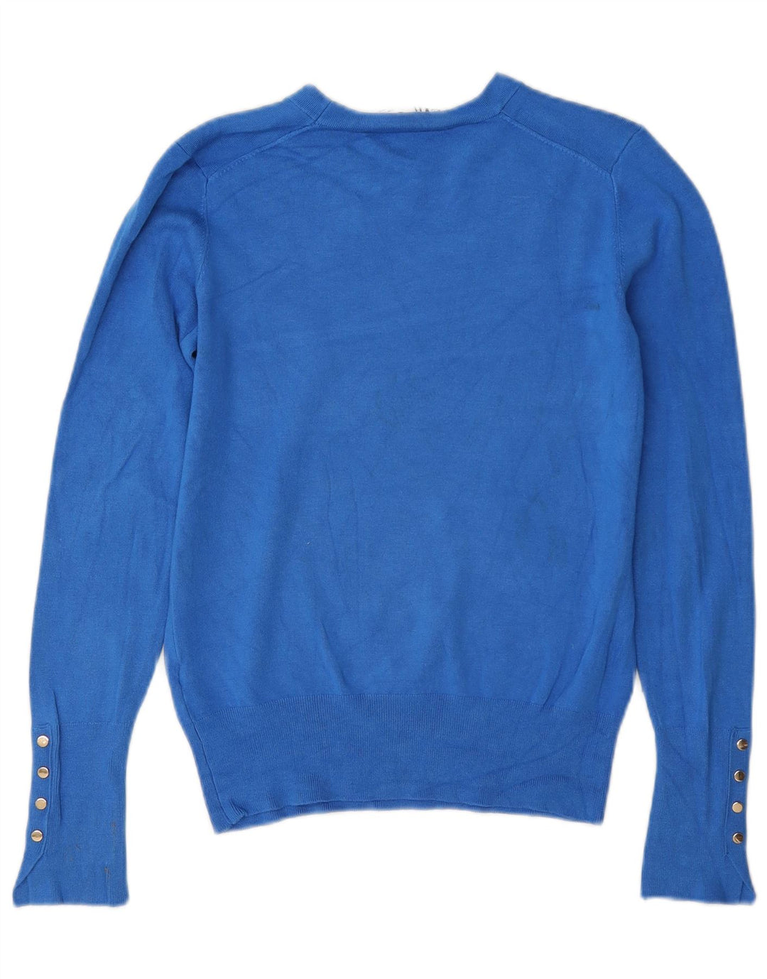 Zara Womens Crew Neck Jumper Sweater UK 12 Medium Blue Viscose
