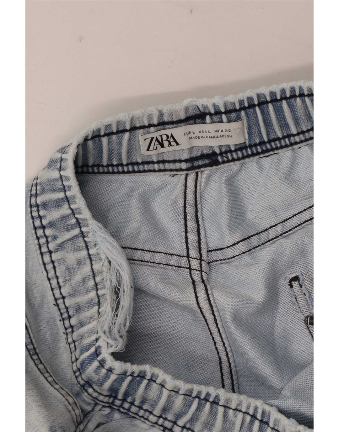 Zara Damen Denim-Shorts, Größe L, W32, Blau