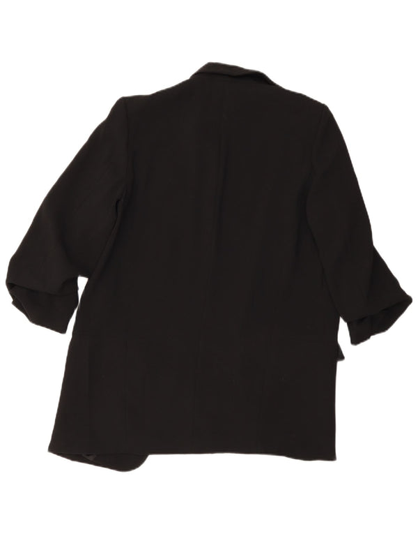 Zara Veste blazer ouverte à manches 3/4 pour femme UK 10 Small Noir Polyester