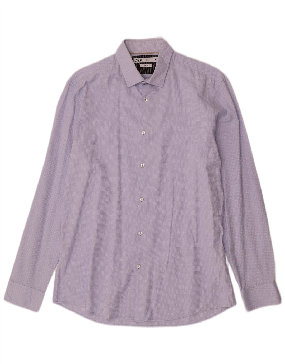 Zara Mens Slim Fit Shirt Large Blue Cotton