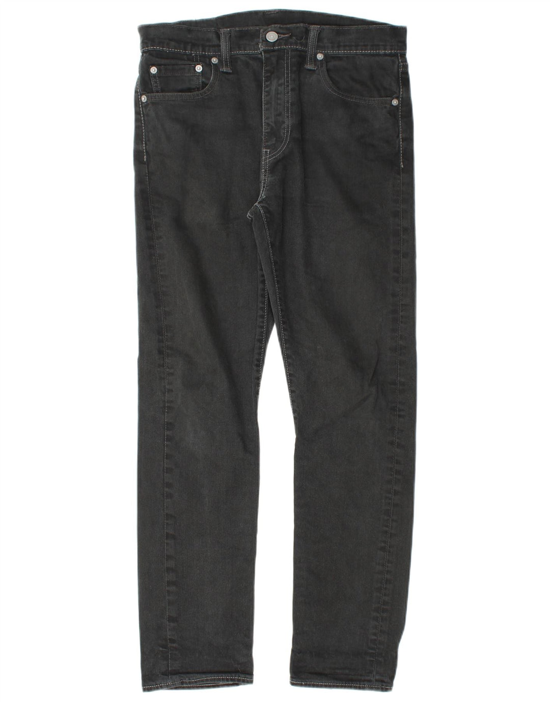 LEVI'S Mens 522 Straight Jeans W30 L28 Black Cotton