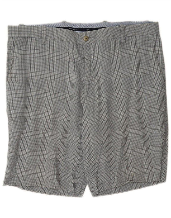 Shorts masculinos Dockers Chino W38 XL cinza xadrez algodão
