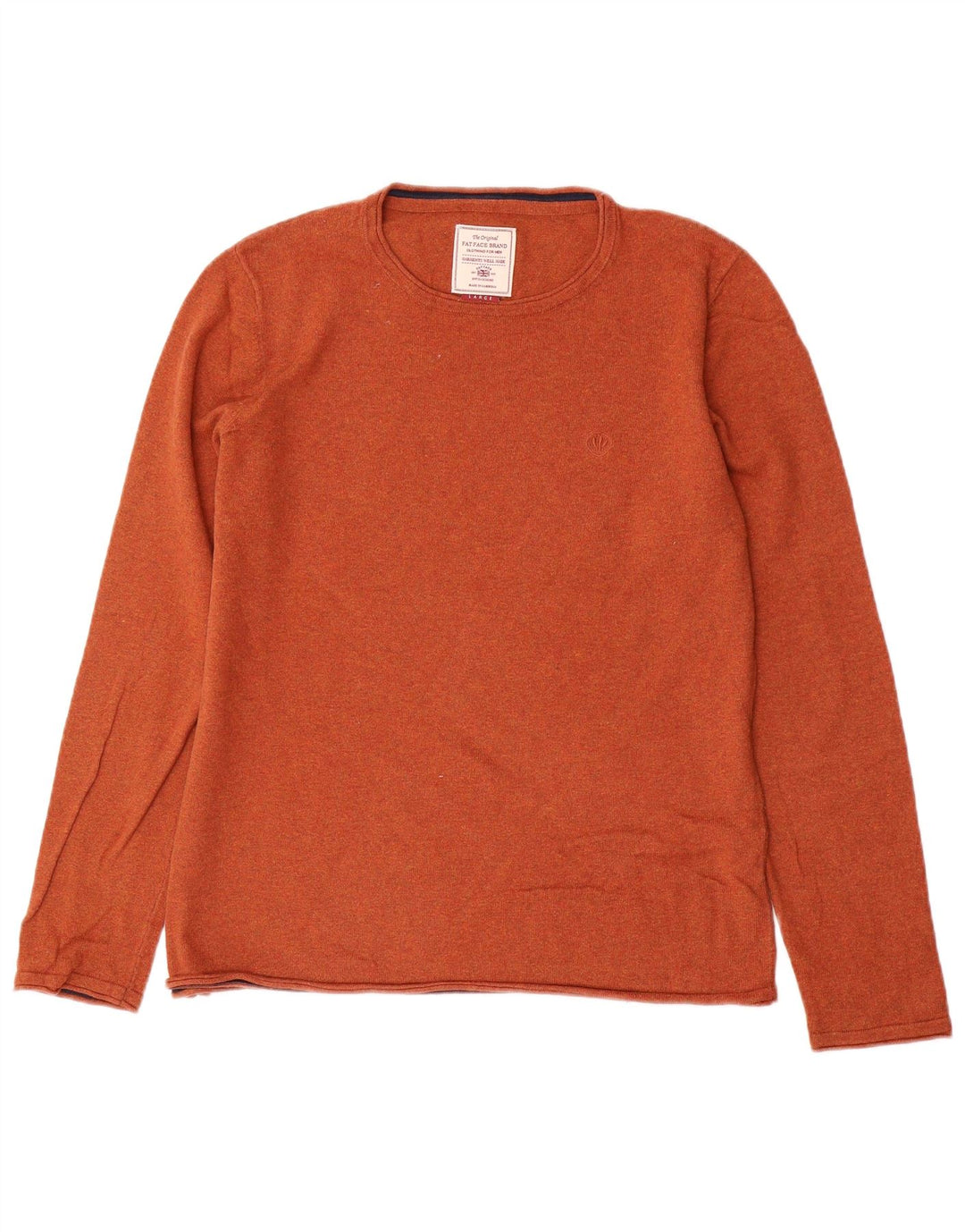 Fat Face Mens Crew Neck Jumper Sweater Large Brown Cotton