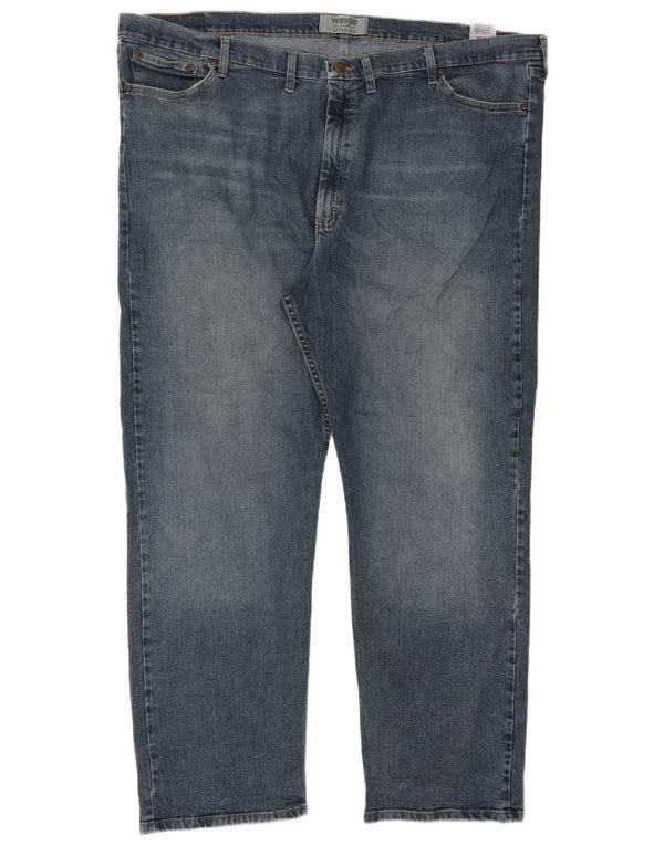 Wrangler Mens Straight Jeans W52 L32 Azul Algodão