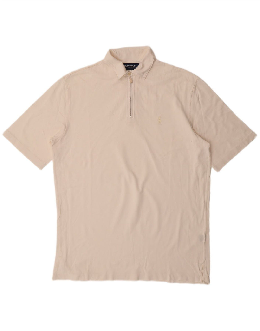 RALPH LAUREN Mens Polo Shirt Medium White Cotton