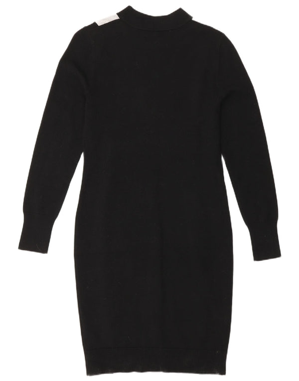 Karen Millen Langarm-Pulloverkleid für Damen, UK 12, Mittelschwarz, Farbblock