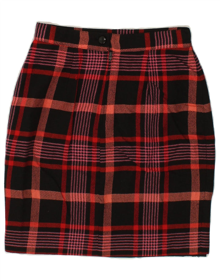 VINTAGE Womens Pencil Skirt IT 42 Medium W26  Black Check Viscose Vintage Vintage and Second-Hand Vintage from Messina Hembry 