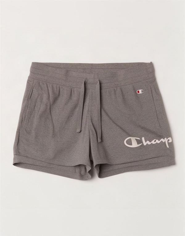 Shorts esportivos gráficos femininos Champion UK 6 XS cinza manchado