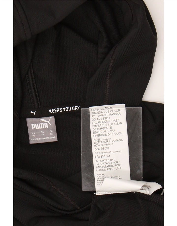 PUMA Womens Oversized Hoodie Jumper UK 6 XS Black Polyester