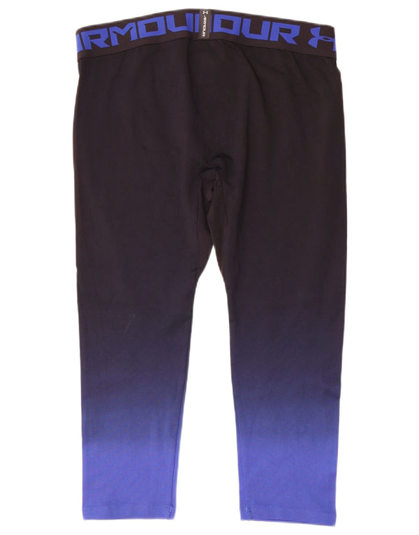 Under Armour Womens Heat Gear Crop Leggings UK 20 2XL Sort Colourblock