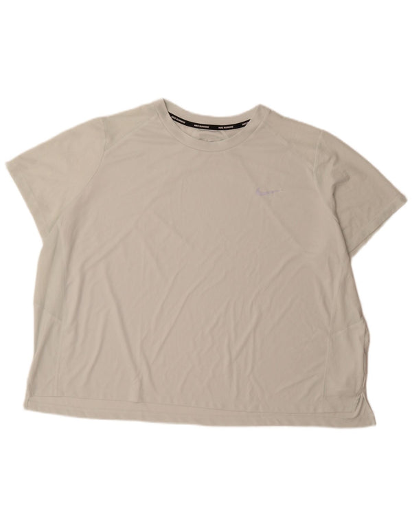 Nike Mens Dri Fit T-Shirt Top 3XL Off White Polyester