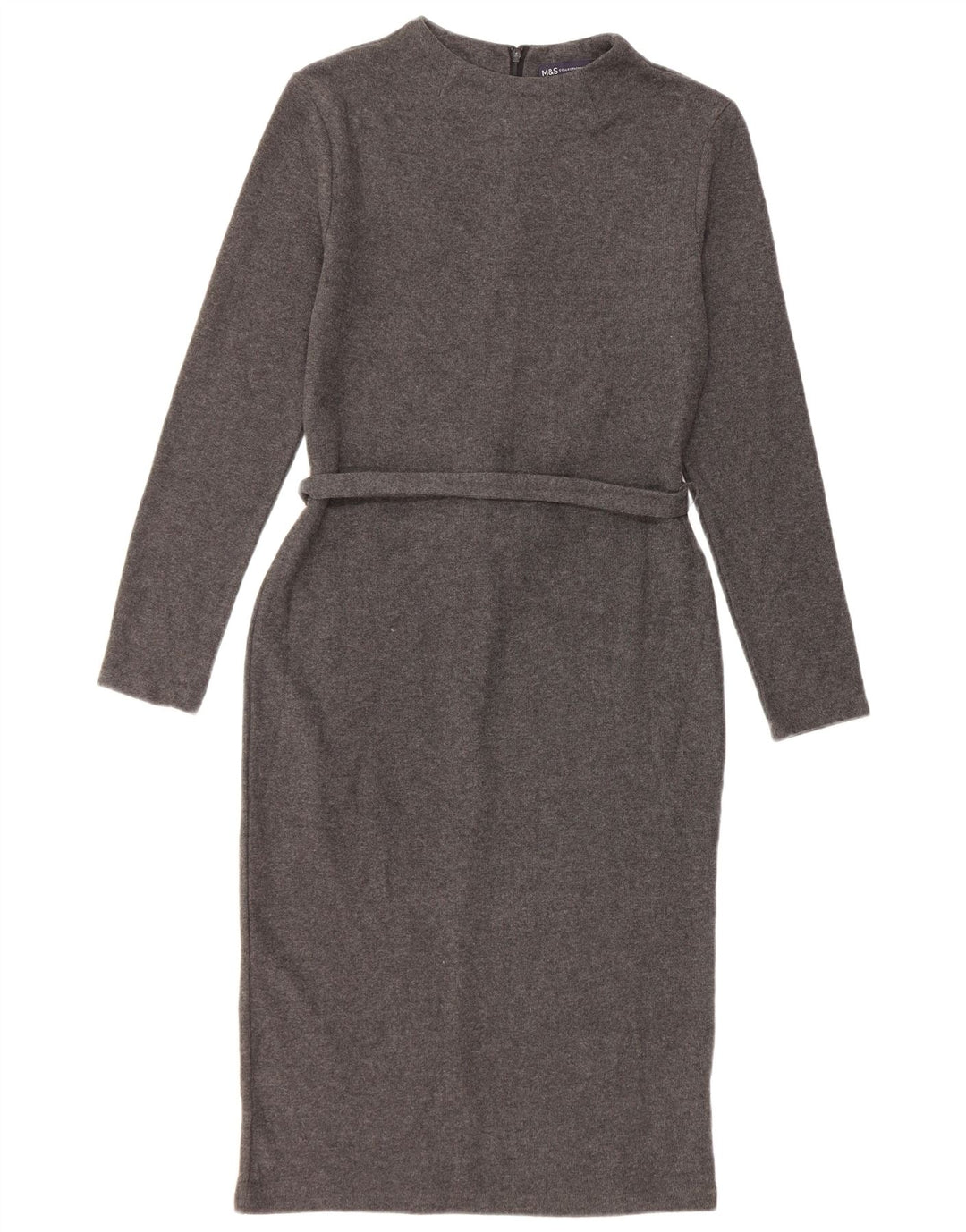 Marks & Spencer Womens Jumper Dress UK 10 Small Grey Cotton