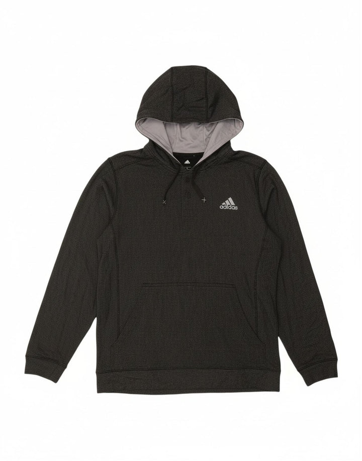 ADIDAS Mens Climawarm Hoodie Jumper Large Black Polyester