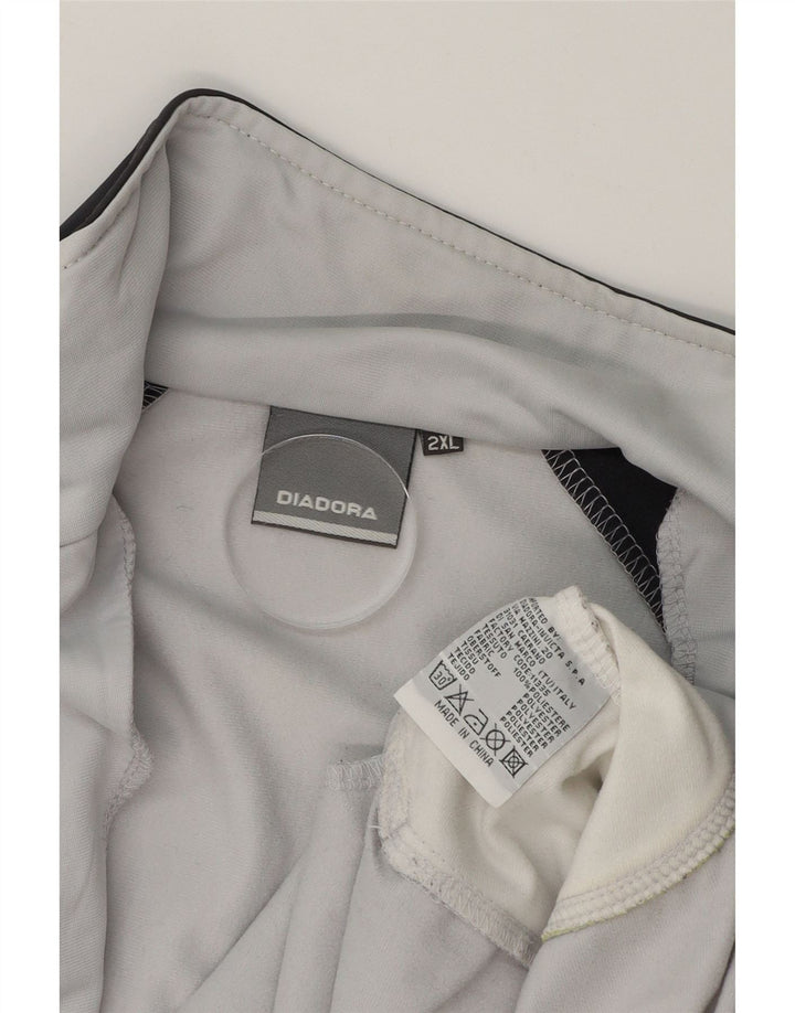 DIADORA Mens Tracksuit Top Jacket 2XL Grey Colourblock Polyester Vintage Diadora and Second-Hand Diadora from Messina Hembry 