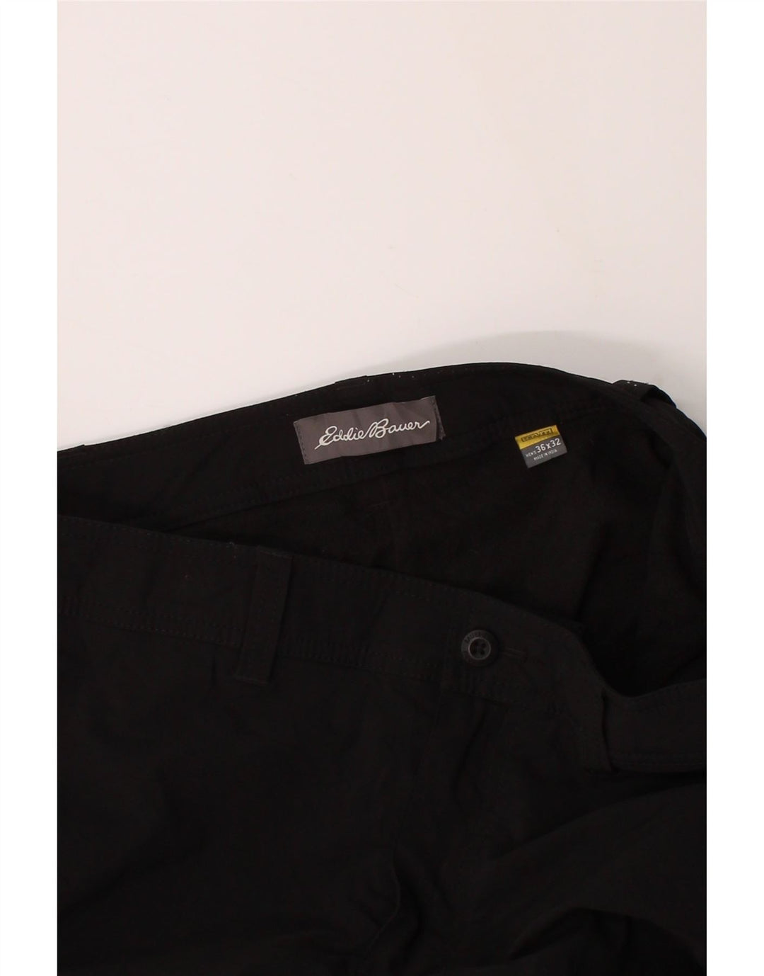 EDDIE BAUER Mens Straight Cargo Trousers W36 L32 Black Polyester Vintage Eddie Bauer and Second-Hand Eddie Bauer from Messina Hembry 