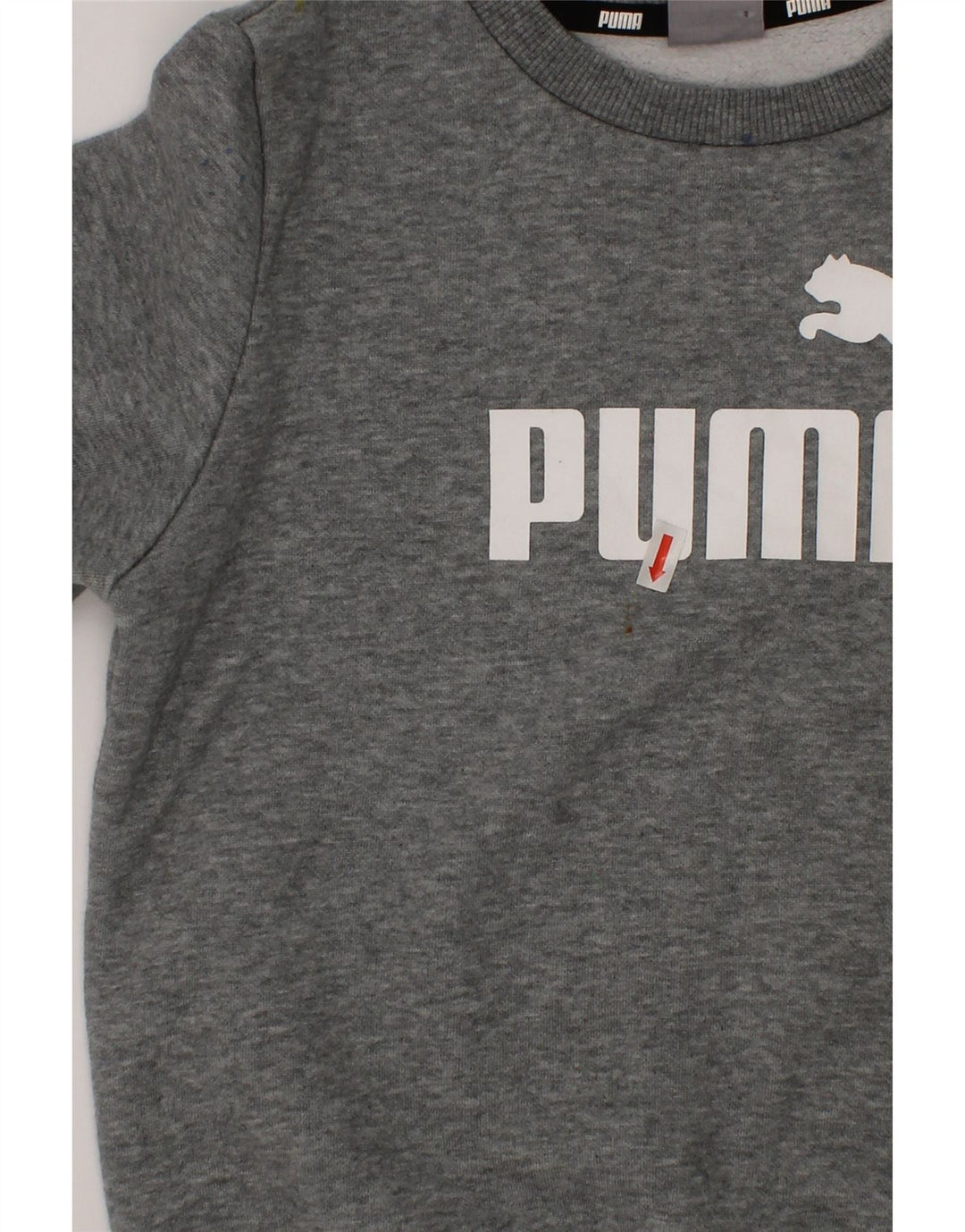PUMA Girls Graphic Sweatshirt Jumper 9-10 Years Grey Cotton Vintage Puma and Second-Hand Puma from Messina Hembry 