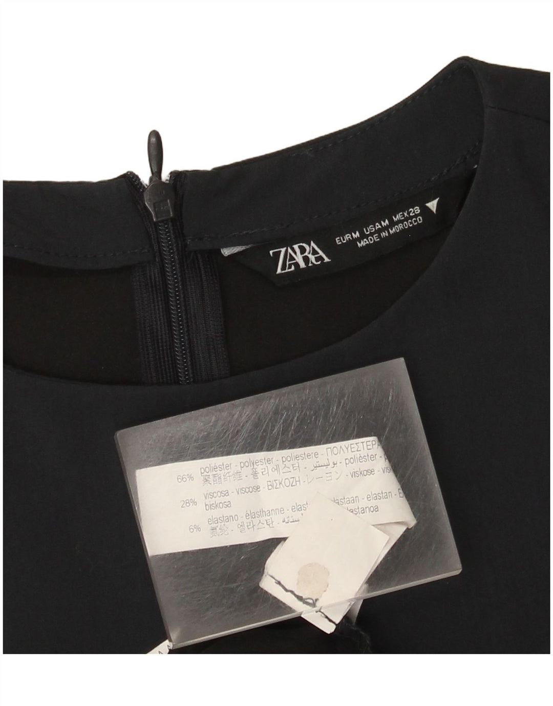 Abito tubino Zara da donna UK 12 poliestere blu navy medio
