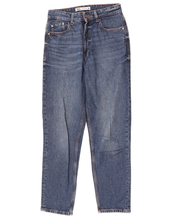 Zara Jeans Cónicos Para Mujer EU 38 Small W28 L27 Algodón Azul